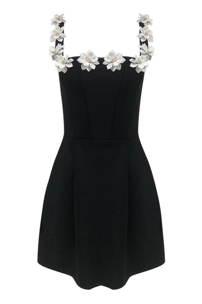 Lyra Embellished Mini Bandage Dress - Black