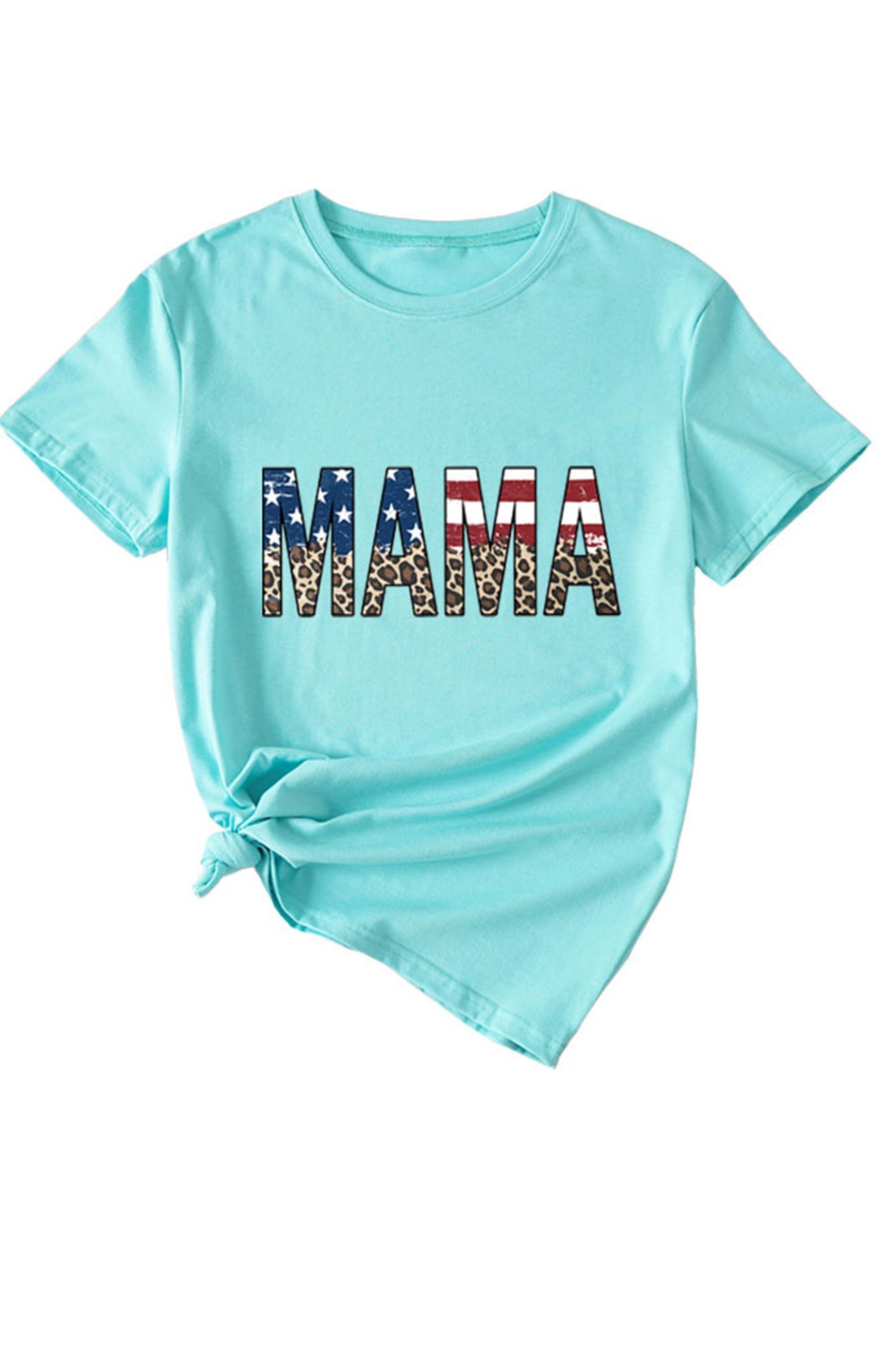 Mama Flag Leopard Print T-shirt