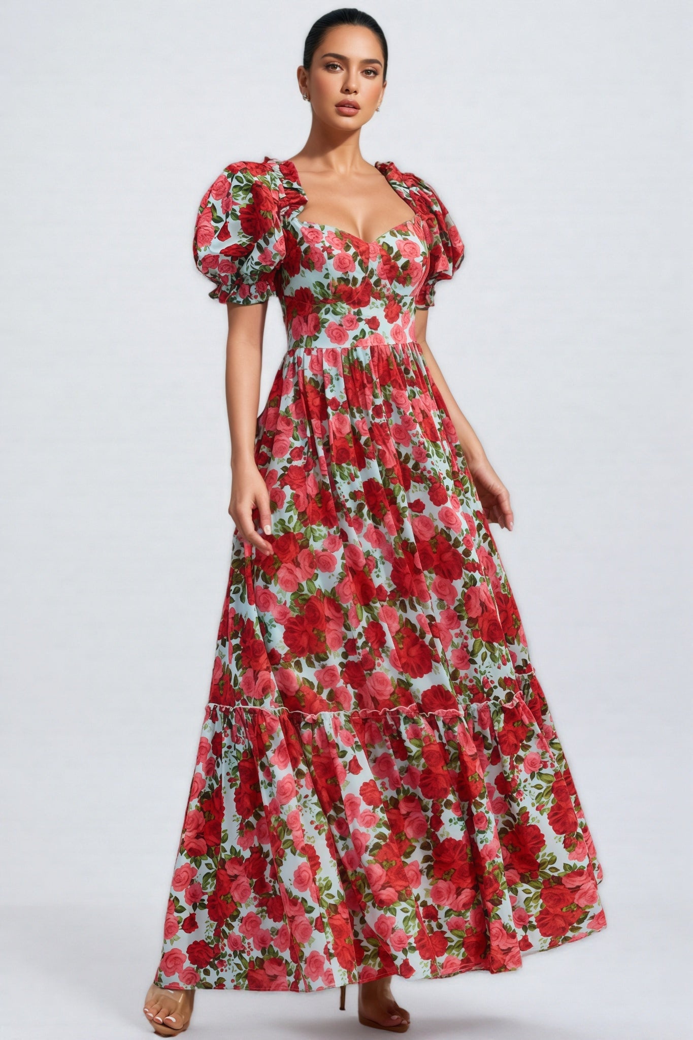 Renee Print Puff Sleeve Maxi Dress