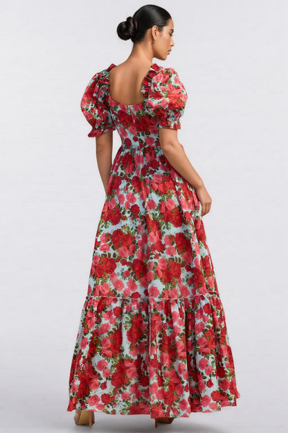 Renee Print Puff Sleeve Maxi Dress