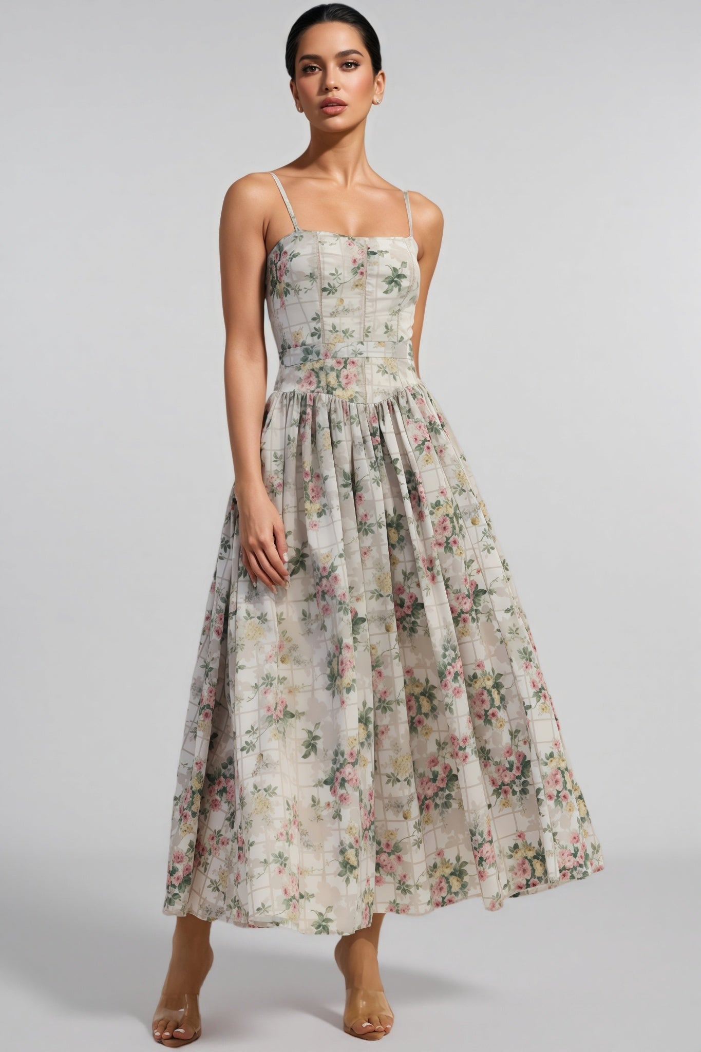 Marlol Print Spaghetti Strap Maxi Dress