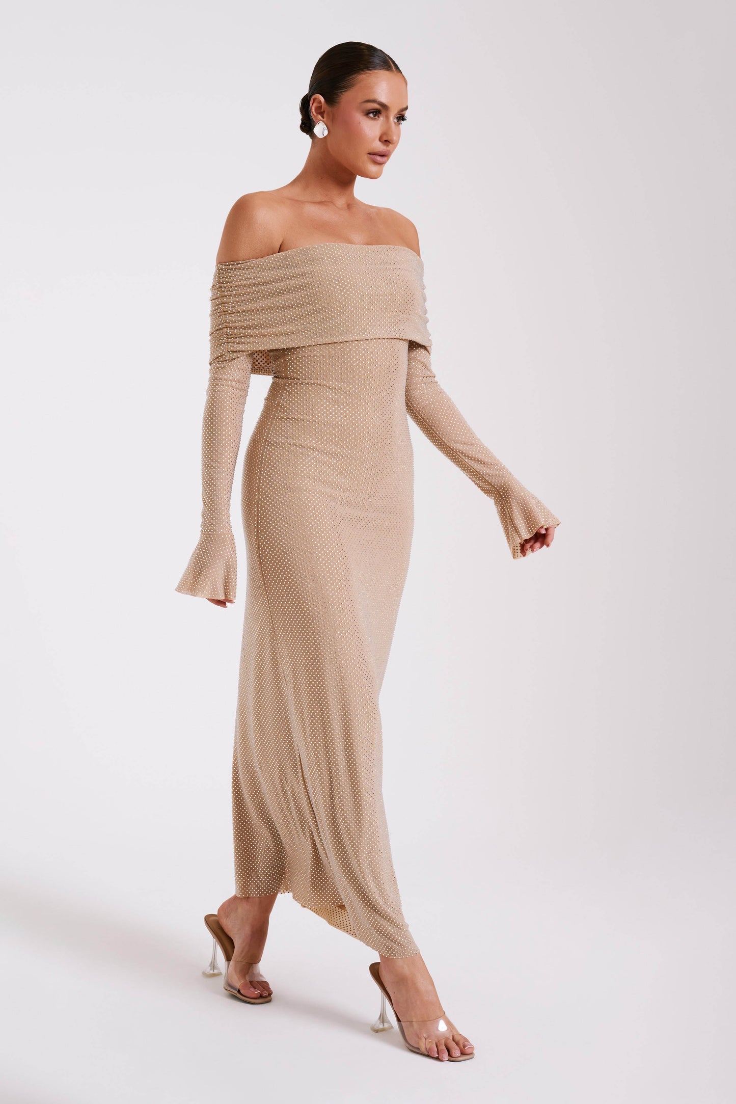 Diamond Maxi Dress Off Shoulder