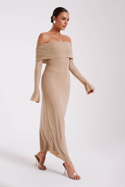 Diamond Maxi Dress Off Shoulder