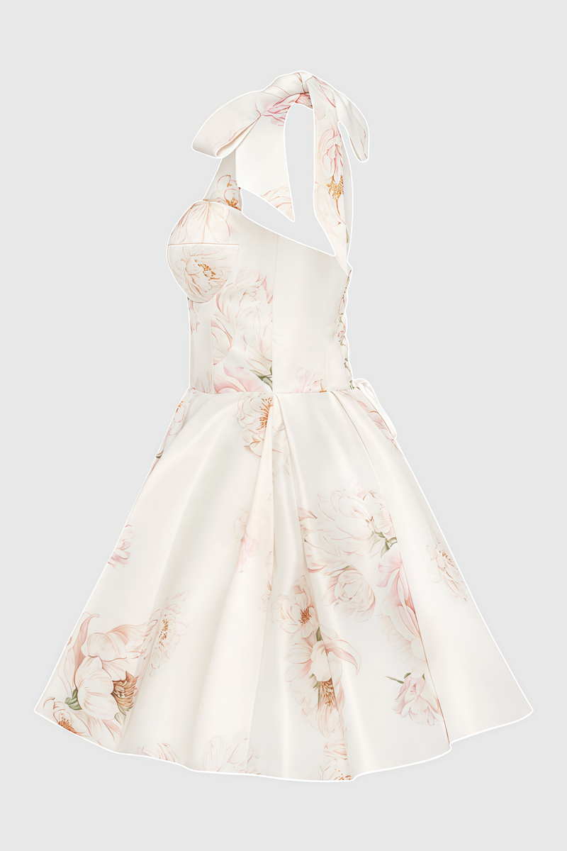 Zinat Beige Pink Mini Dress
