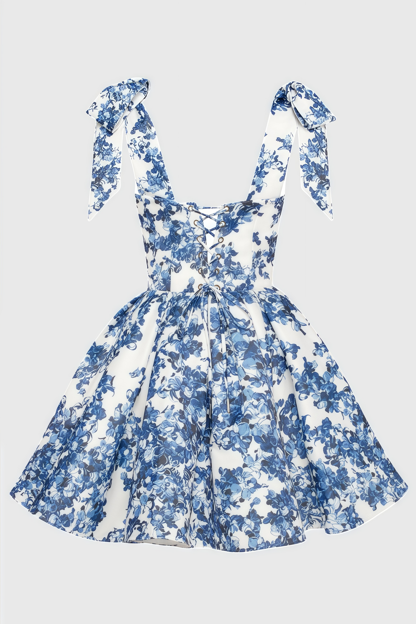 Jacetk Blue Hydrangea Mini Dress