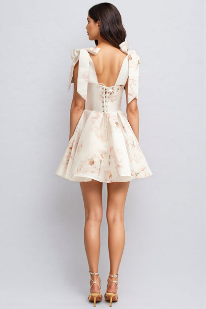 Zinat Beige Pink Mini Dress