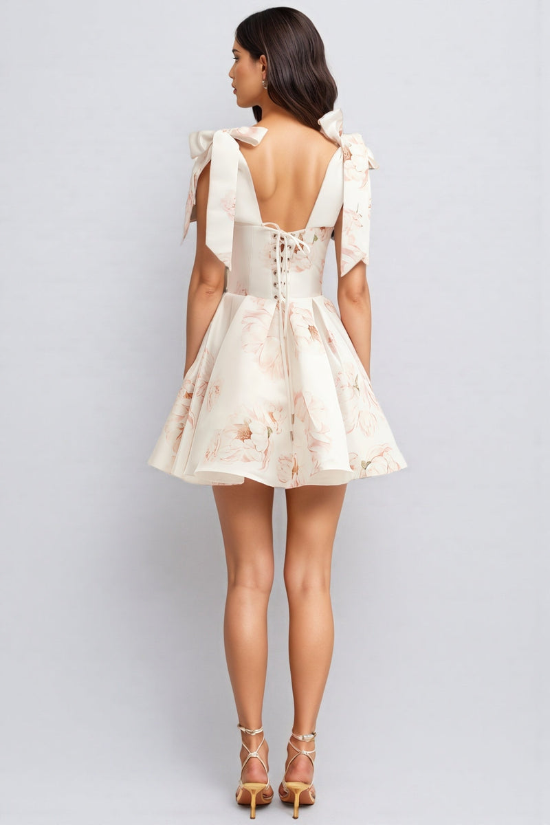 Zinat Beige Pink Mini Dress