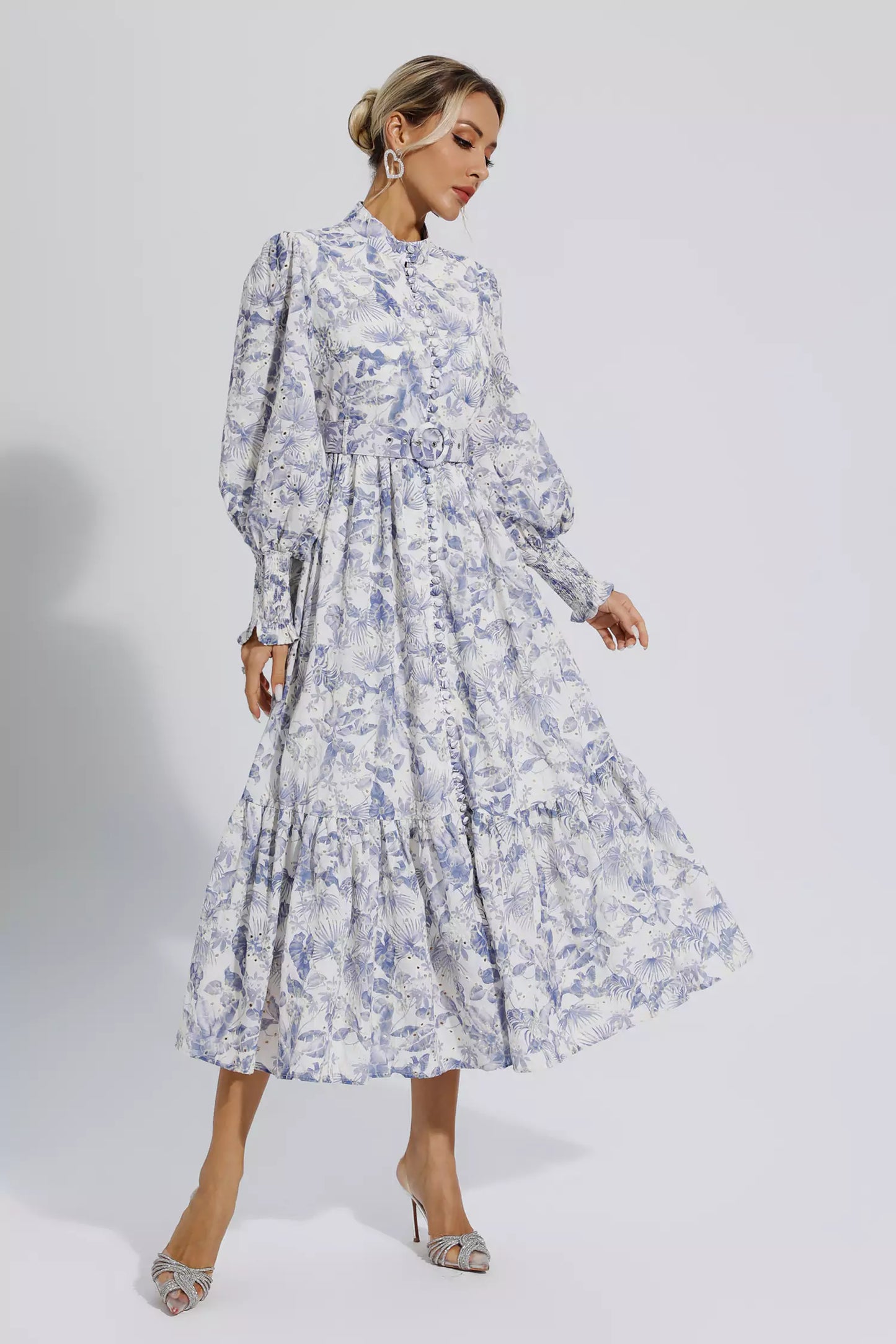 Madilynn Blue Long Sleeve Maxi Dress