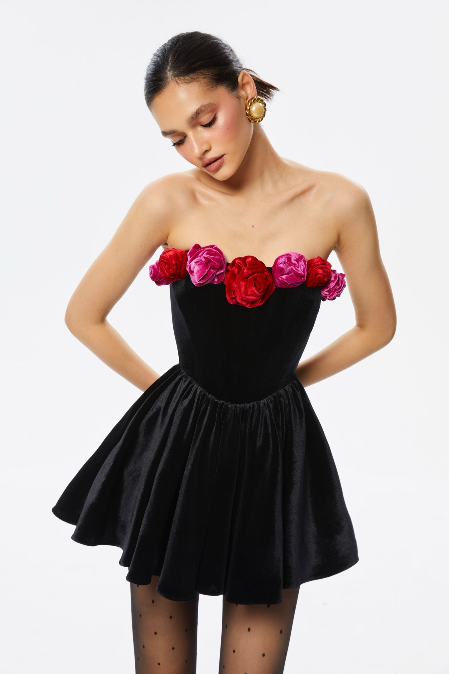 Marley Strapless Velvet Mini Dress
