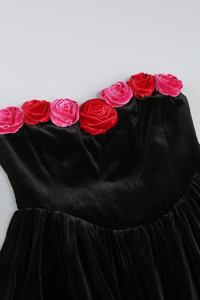 Marley Strapless Velvet Mini Dress