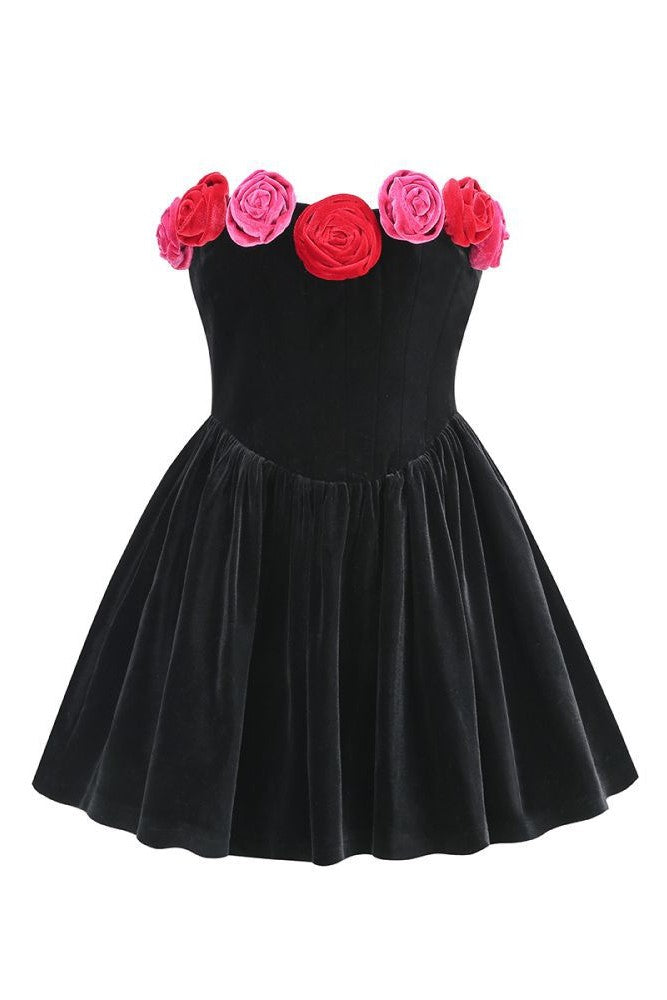 Marley Strapless Velvet Mini Dress
