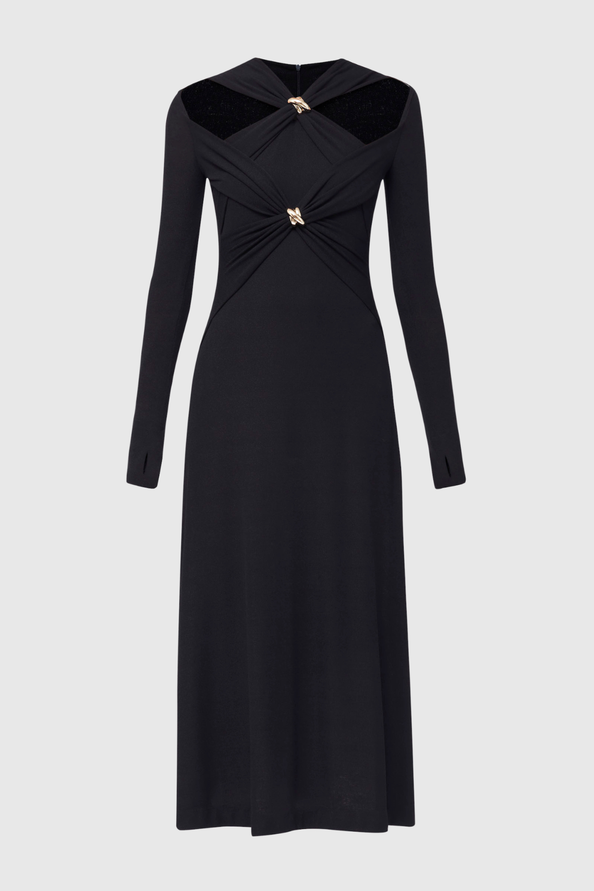 Maryam Cross Maxi Dress in Black