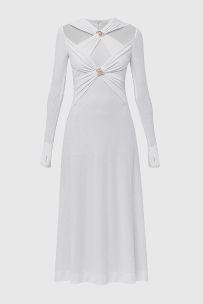 Maryam Cross Maxi Dress in White