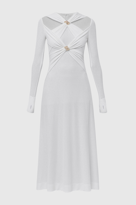 Maryam Cross Maxi Dress in White