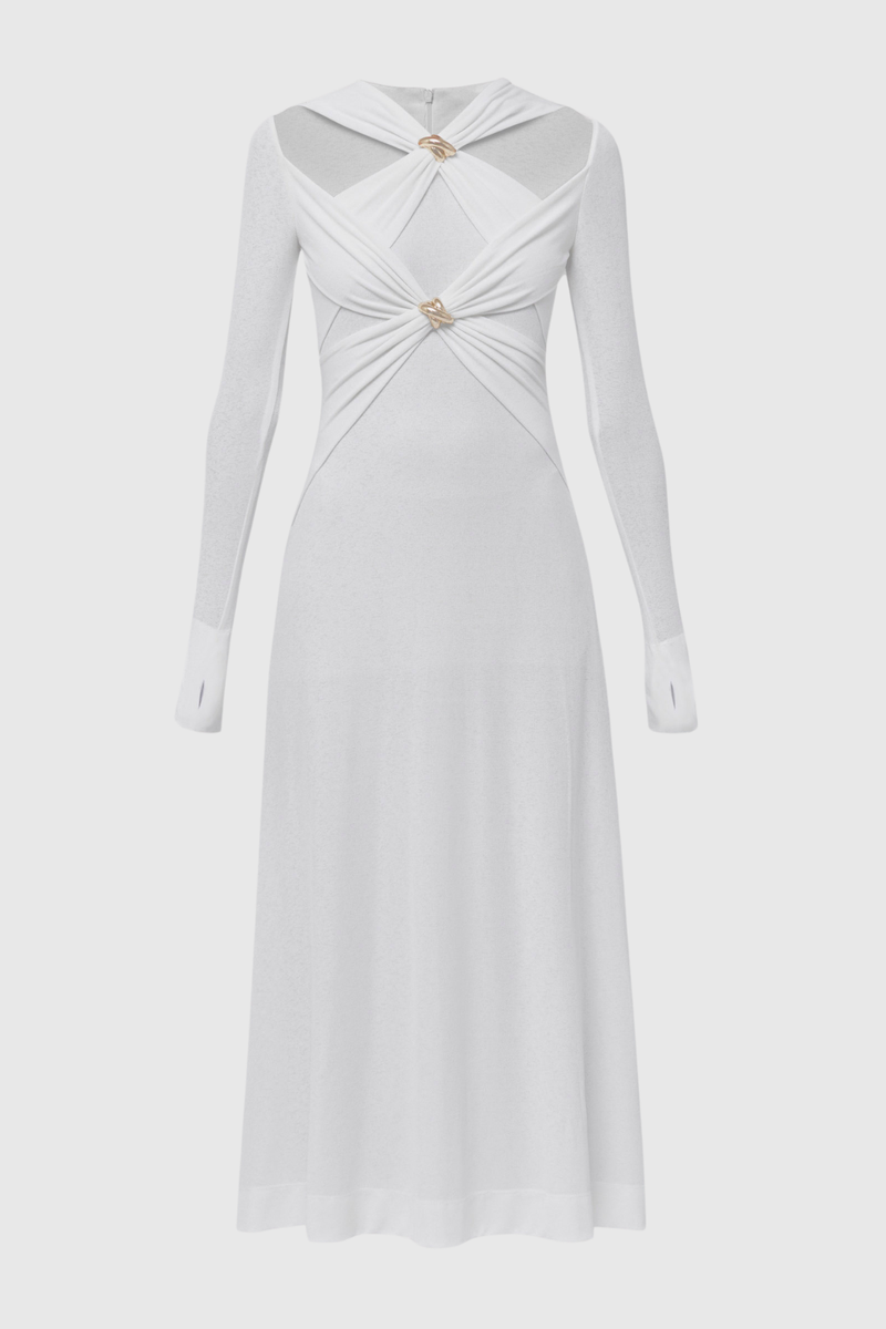 Maryam Cross Maxi Dress in White