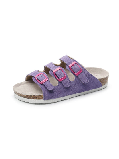 Maibulun | Lilac Triple-buckle Suede Upper Sandal