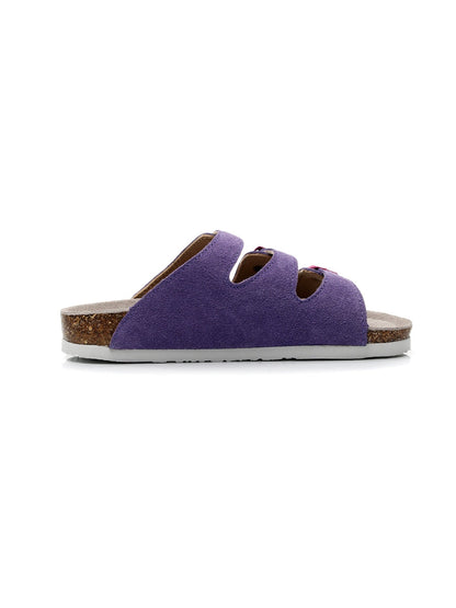 Maibulun | Lilac Triple-buckle Suede Upper Sandal