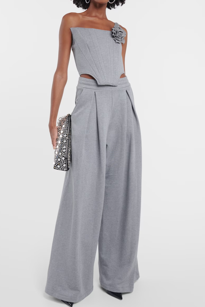 Meilani Corset Flower Off Shoulder Pants Set