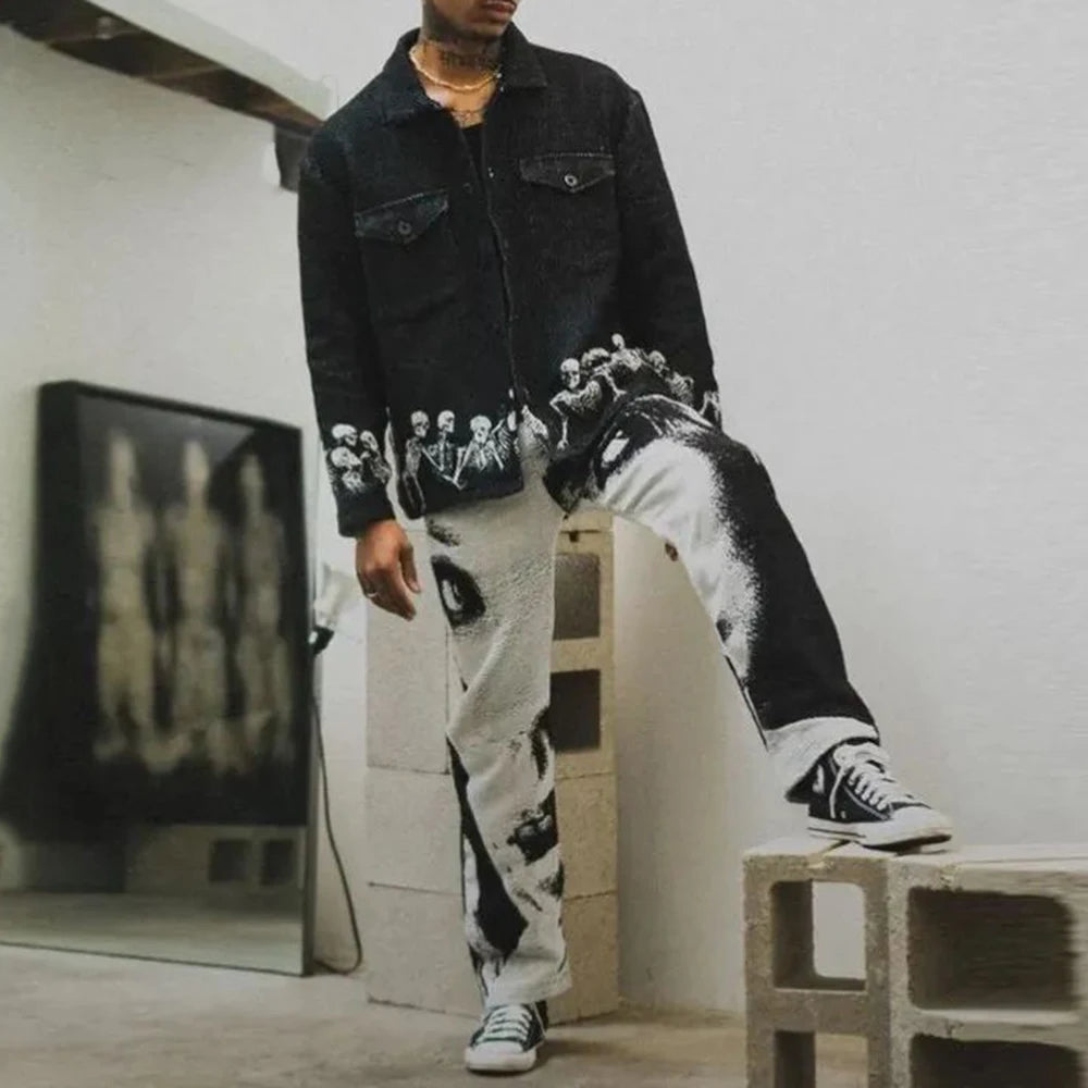 Dark Gothic Human Face Basketball Pants Pant