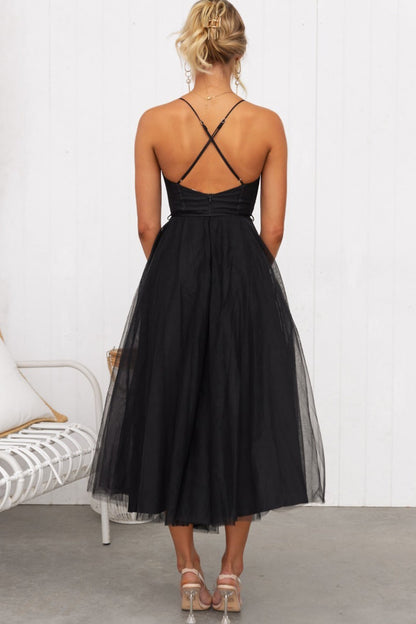 Mesh Corset Lace-up Cami Dress
