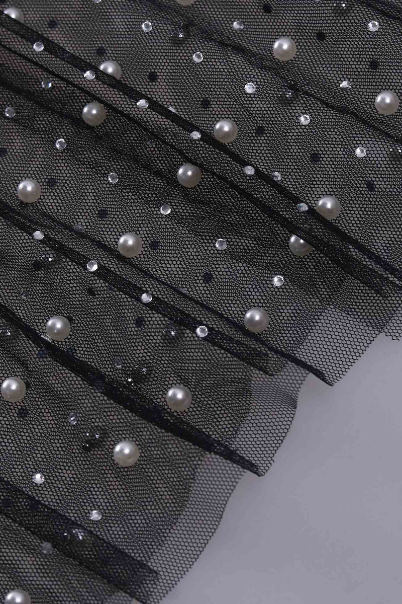 Mesh Full Pearl Cover-up Dress