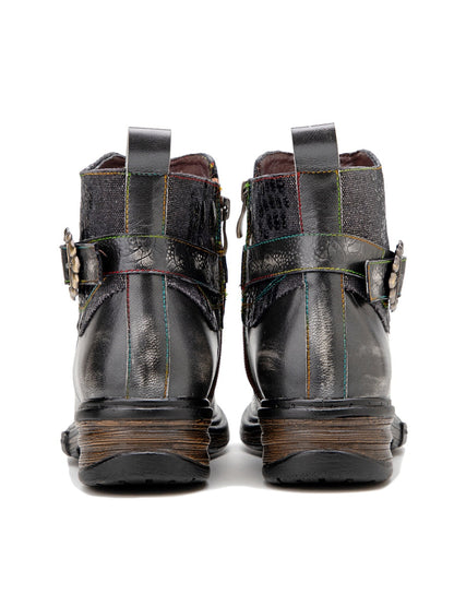 Soffia | Meteorite Embossed Leather Chelsea Boot