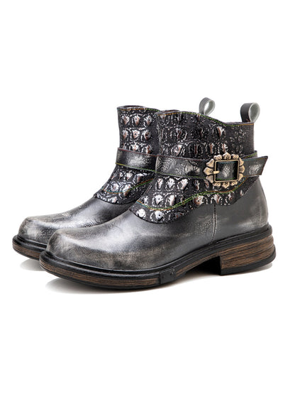 Soffia | Meteorite Embossed Leather Chelsea Boot