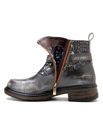 Soffia | Meteorite Embossed Leather Chelsea Boot