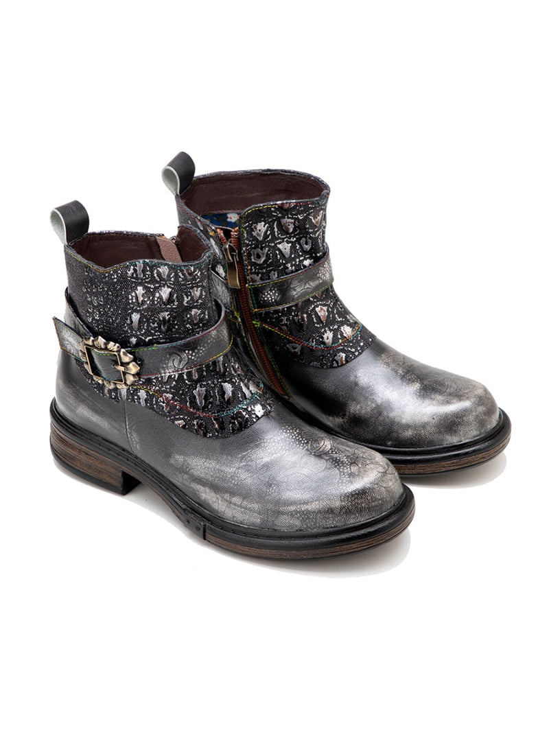 Soffia | Meteorite Embossed Leather Chelsea Boot