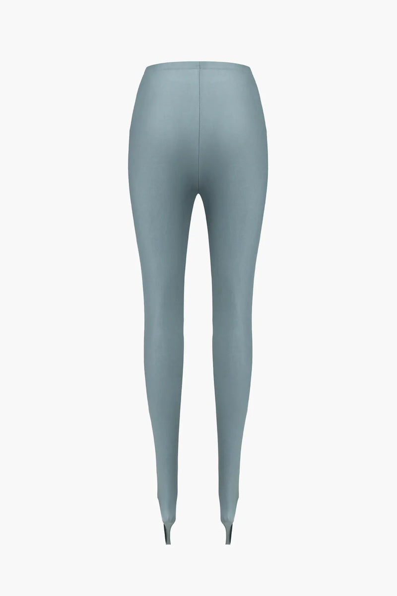 Mia Blue Asymmetrical Ruched Long Sleeve Top and Slim Fit Pants Set