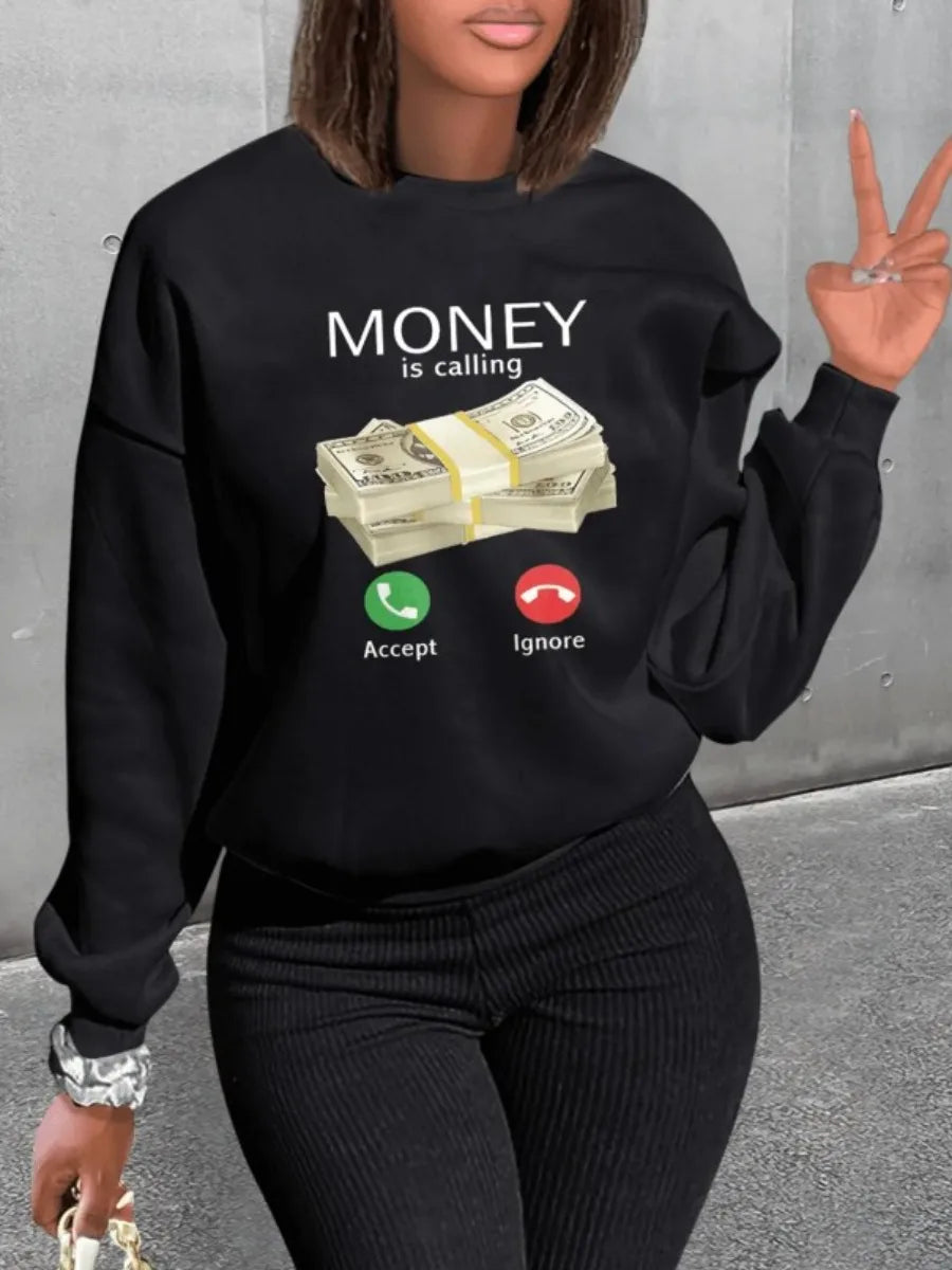 Money Letter Print Sweatshirt Bolubao Brand ’s Hoodies New Spring Autumn Hoodies Sweatshirts Top Hoodies Sweatshirt