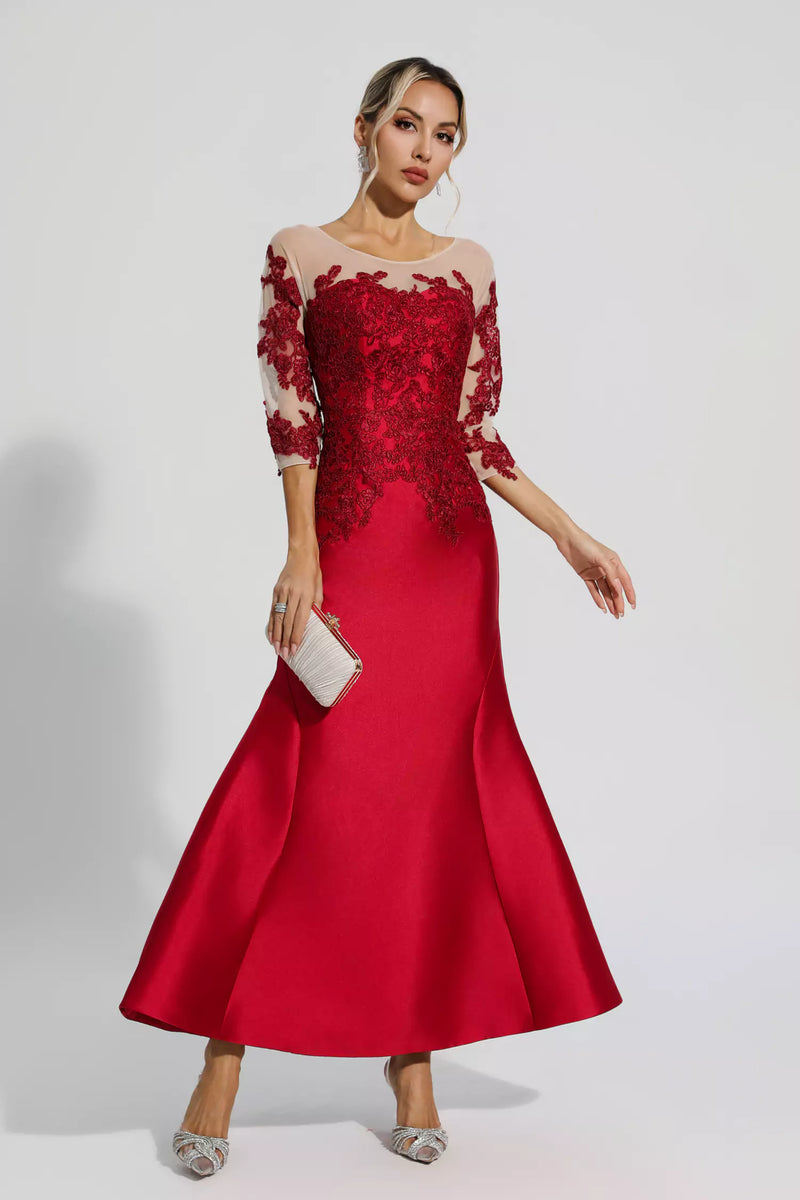 Monica Red Mermaid Maxi Dress