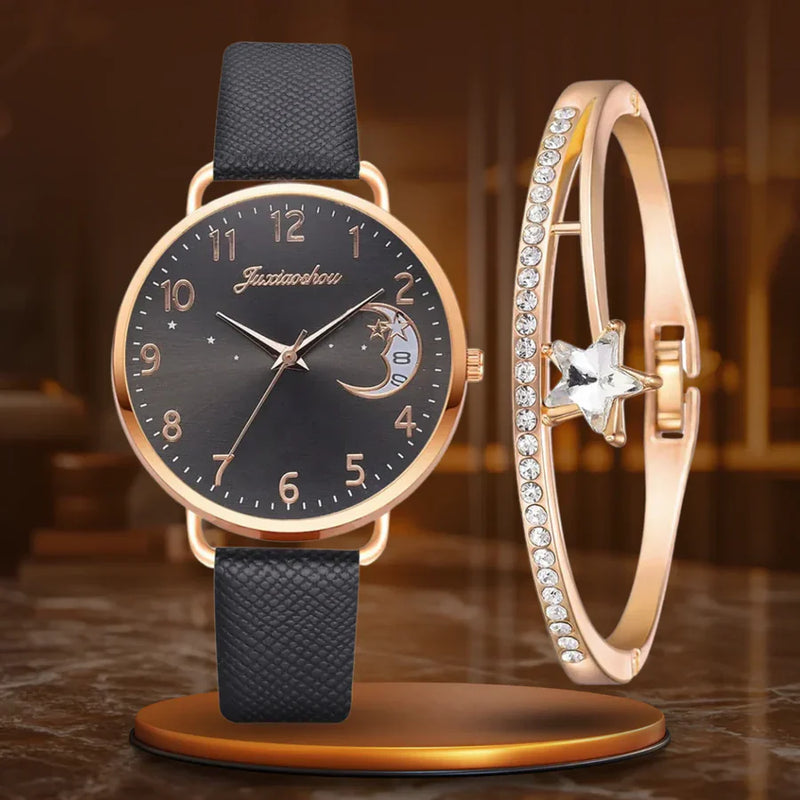 Francis | Watch and Bracelet Set With Moon-shaped Dial