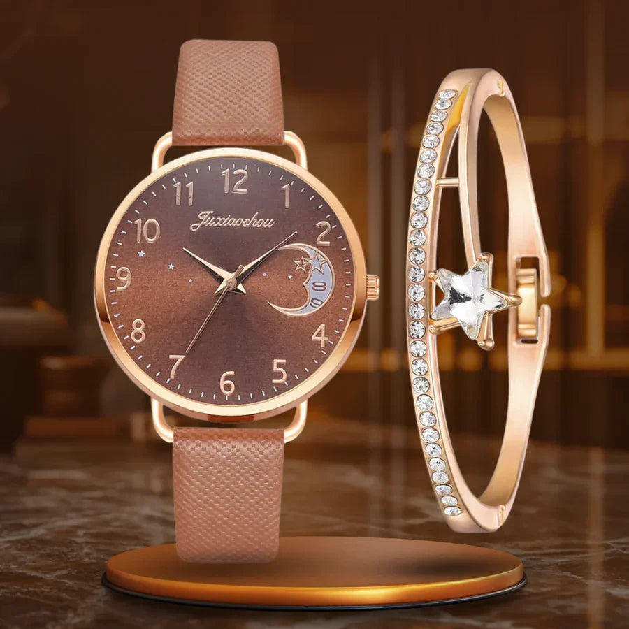 Francis | Watch and Bracelet Set With Moon-shaped Dial