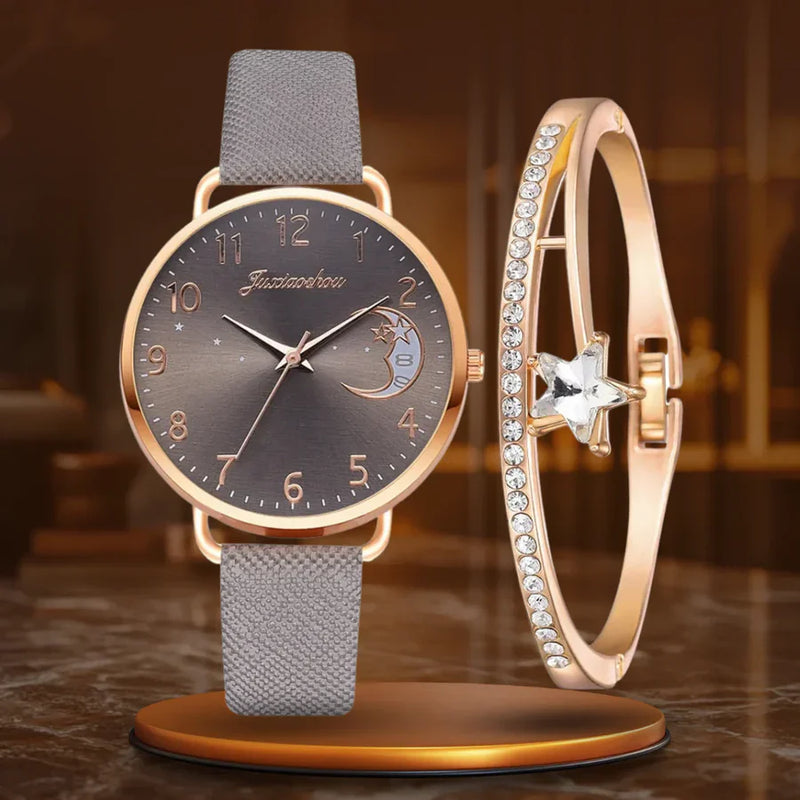 Francis | Watch and Bracelet Set With Moon-shaped Dial