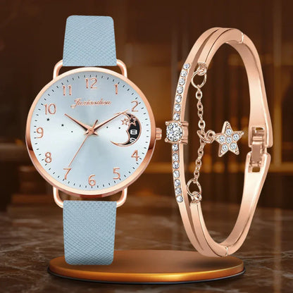 Francis | Watch and Bracelet Set With Moon-shaped Dial