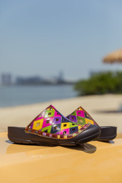 Soffia | Diamond Hole Cut-out Leather Sandal