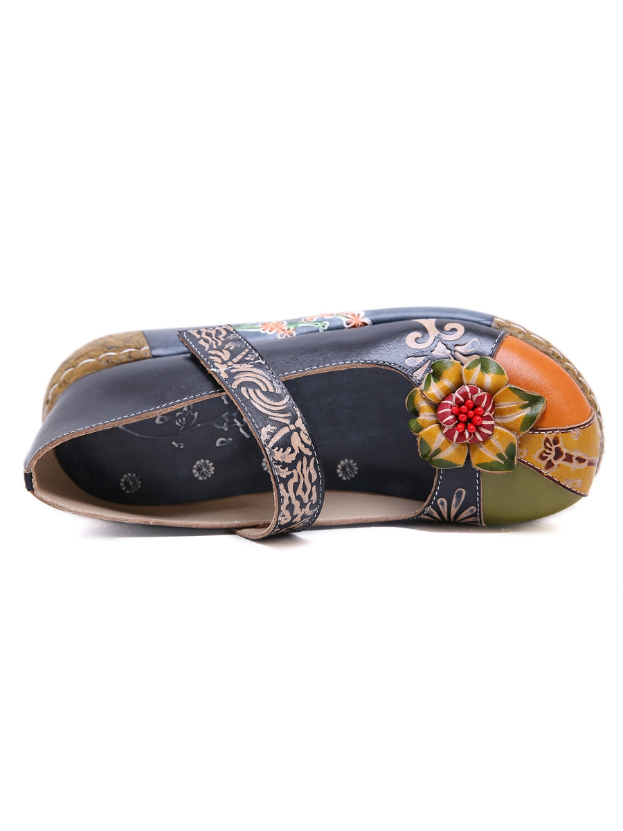Soffia | -applique Leather Platform Sandal