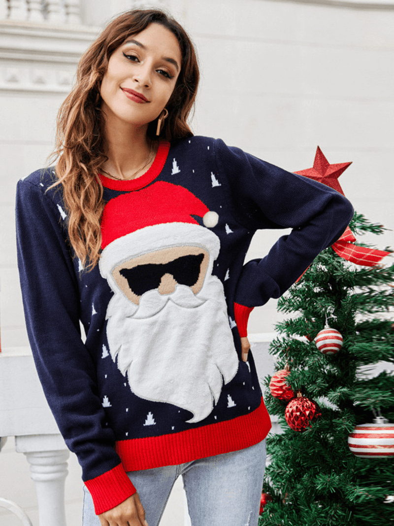 | Navy Cool Santa Sunglasses Sweater