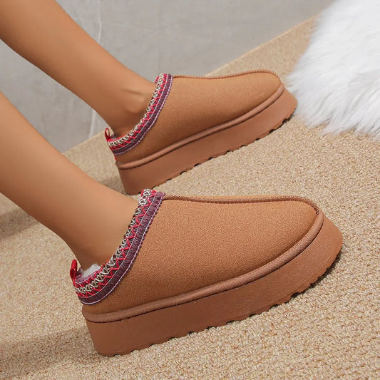 New Ankle Flats Platform Snow Boots Suede Plush Warm Winter New Thick Shoes Chelsea Boots 43