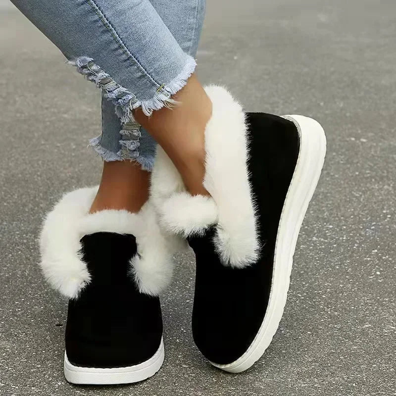 New Comfortable Stylish Slip-on Plush Warm Cozy Ankle Snow Boot