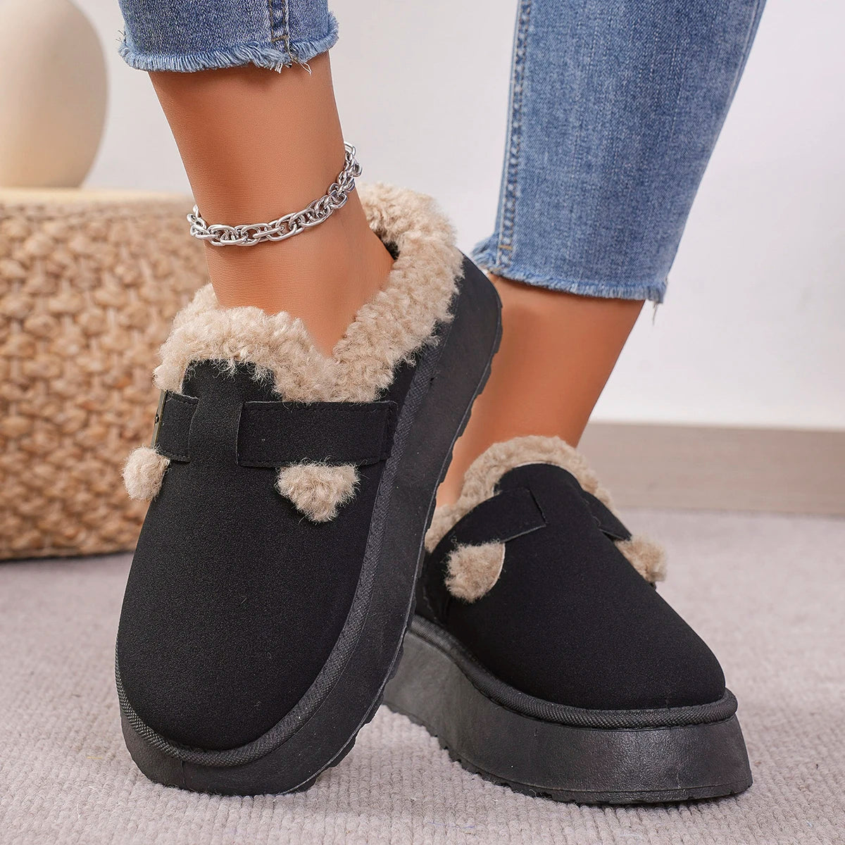 Plush Retro Comfortable Flat Sole Snow Boot