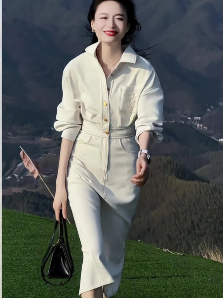 New Spring Summer Midi Dress Short Sleeve Office Lady Vestidos Split Korean Clothing