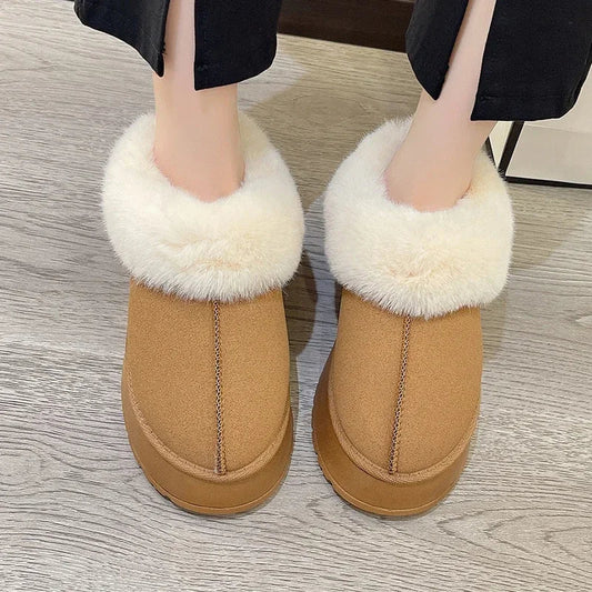 New Warm Boots Winter Flats Shoes Short Plush Fur Ankle Snow Boots Shoes Sport Suede Motorcycle Botas