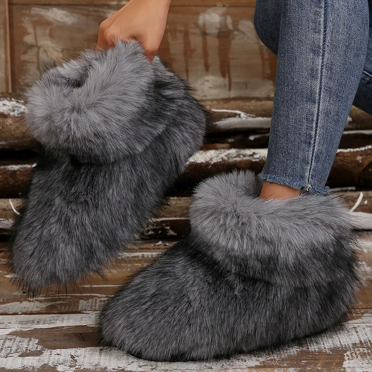 High Over-the-knee Fur Wool-like Plus Velvet Snow Boot