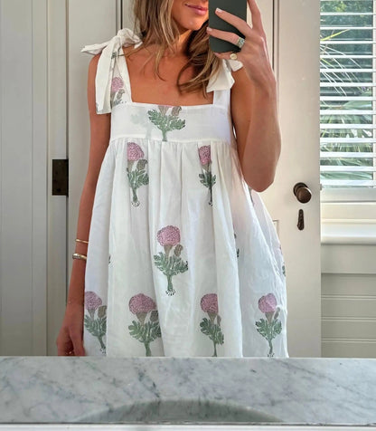 Stripe Tie-up Mini Dress