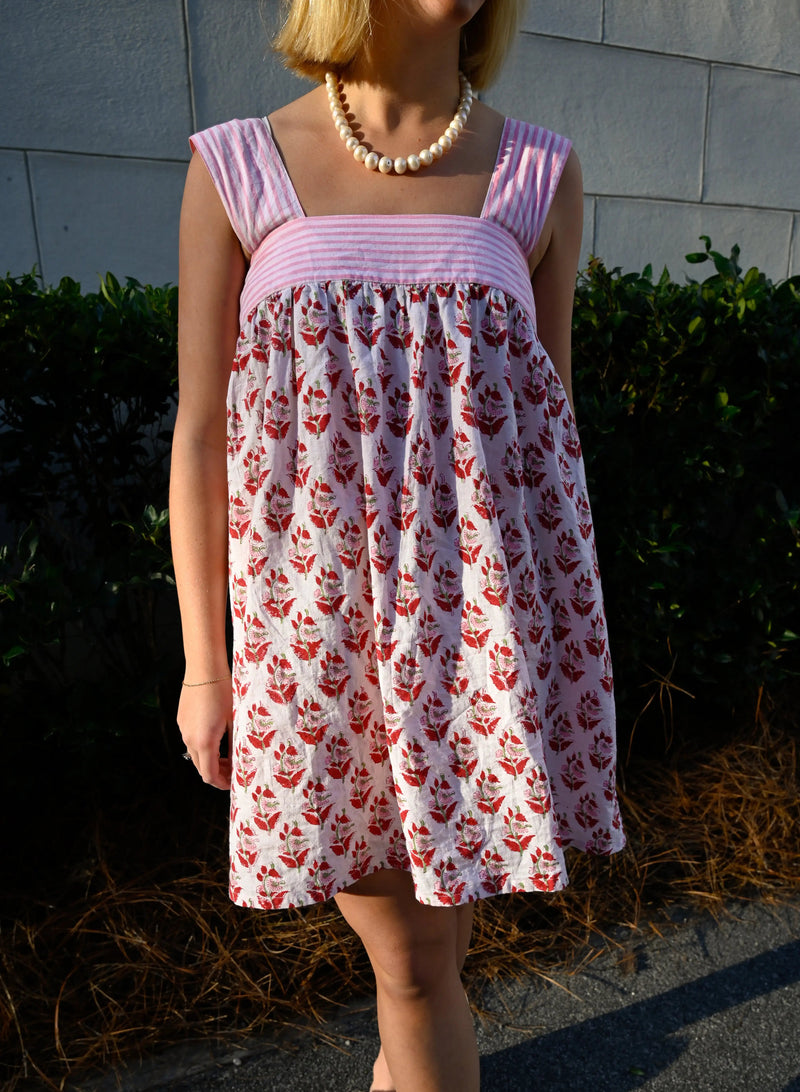 Stripe Tie-up Mini Dress