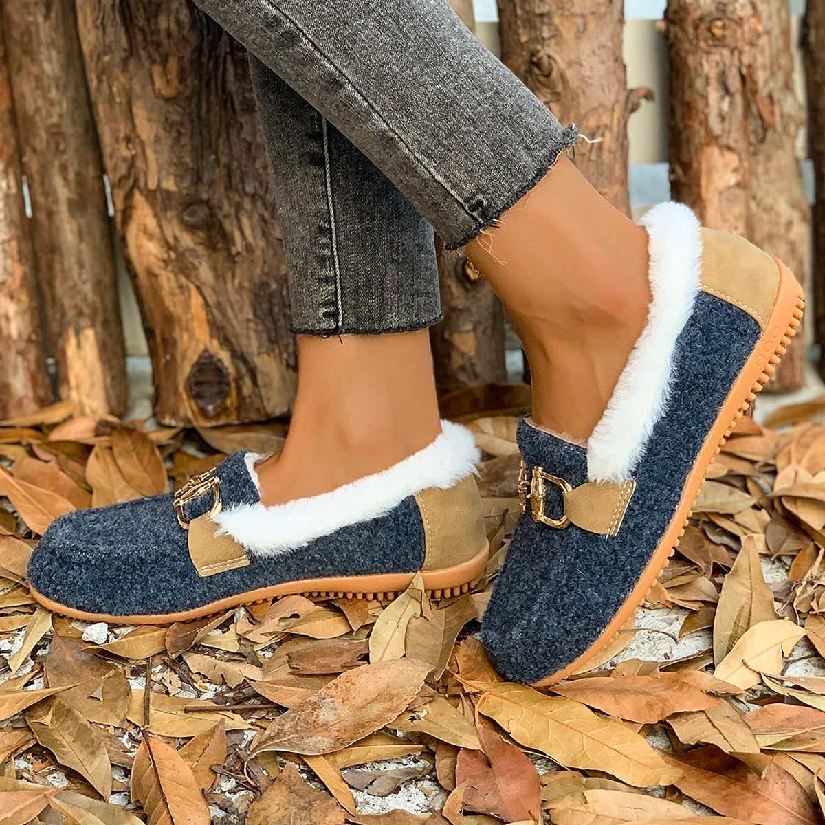 Warm Plush Outdoor Winter Flat Comfortable Snow Boot