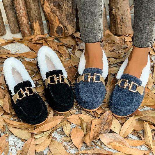 New Snow Flats Boots Winter Warm Plush Outdoor Boots Winter Flats Shoes Flat Comfortable Shoes
