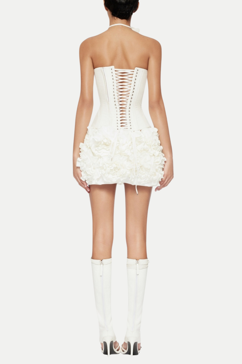Nuala Lace Up Two Piece Set - White
